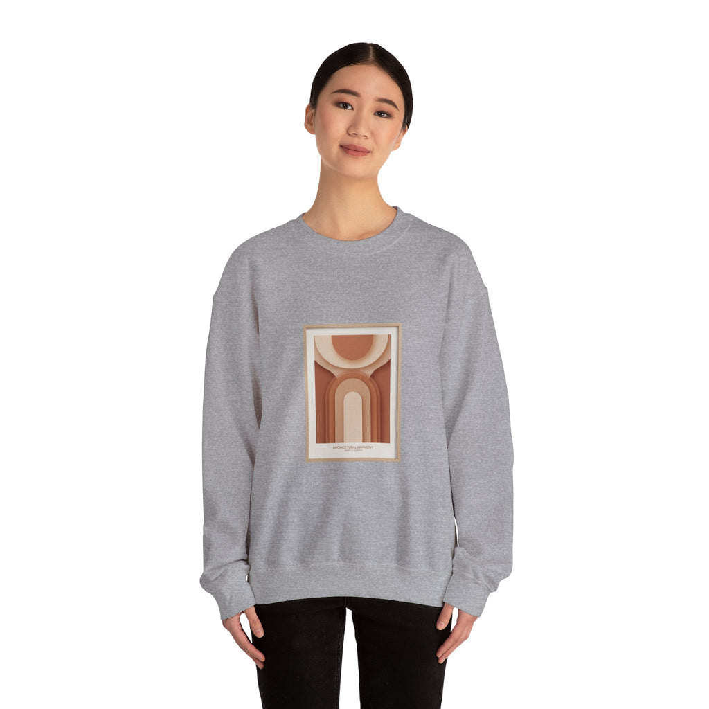 Terracotta Arch Abstract Sweatshirt | warm neutral shapes, clay tone art