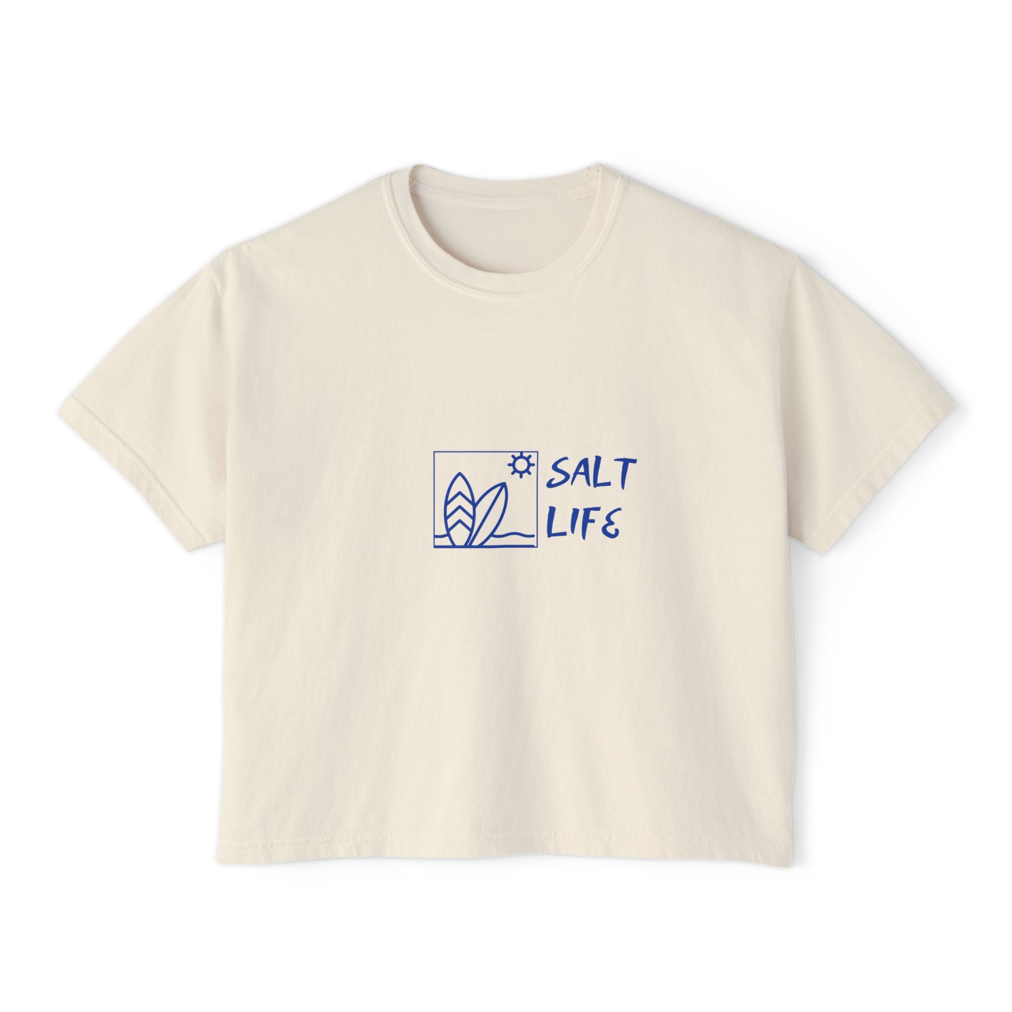Salt Life Boxy Tee — Minimal Surf Graphic Women's Crop T‑Shirt