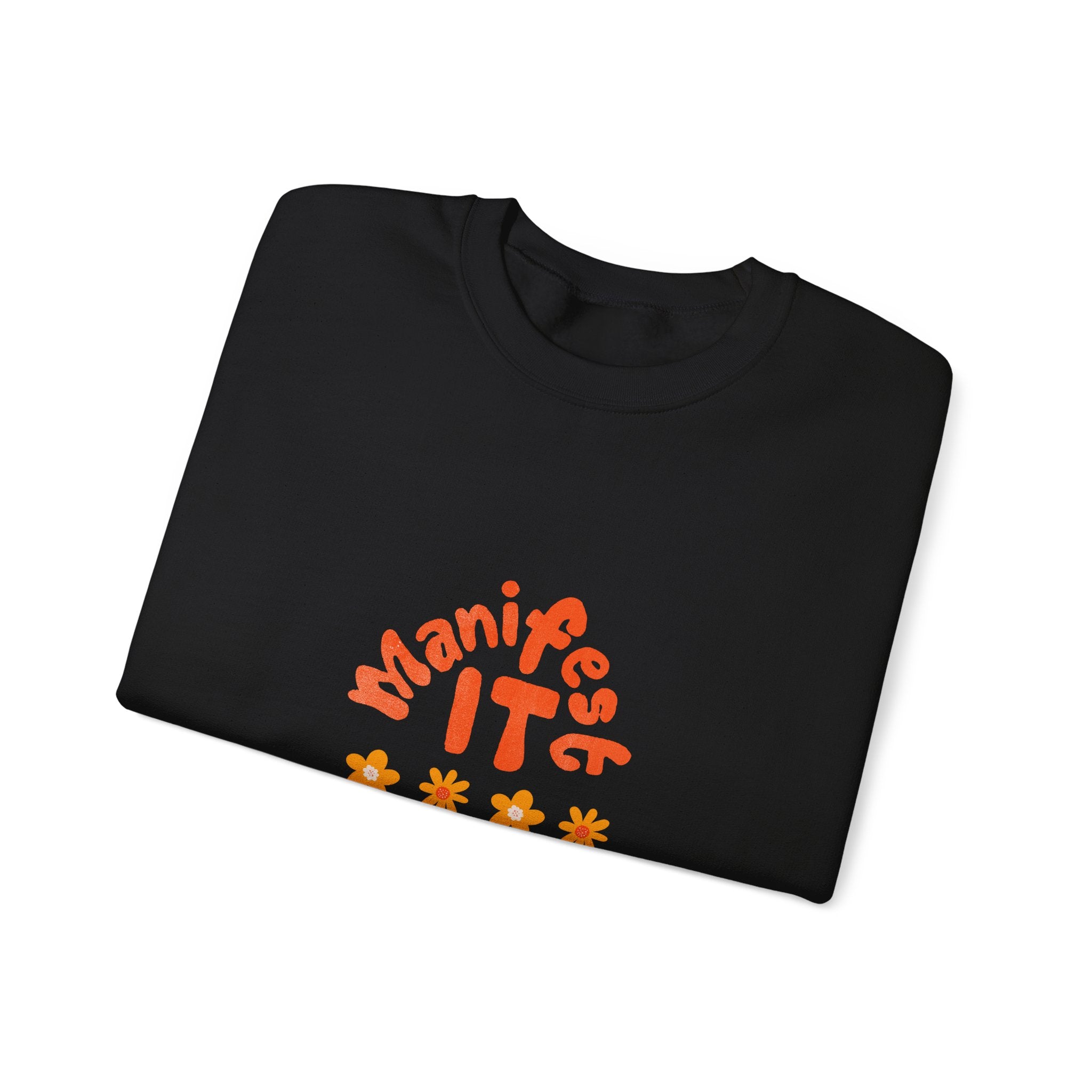 Manifest It Sweatshirt — Retro Flower Graphic Crewneck