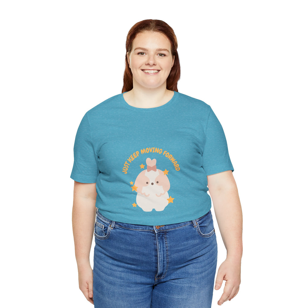 Cute Kawaii Bunny Tee — "Just Keep Moving Forward" Graphic T-Shirt