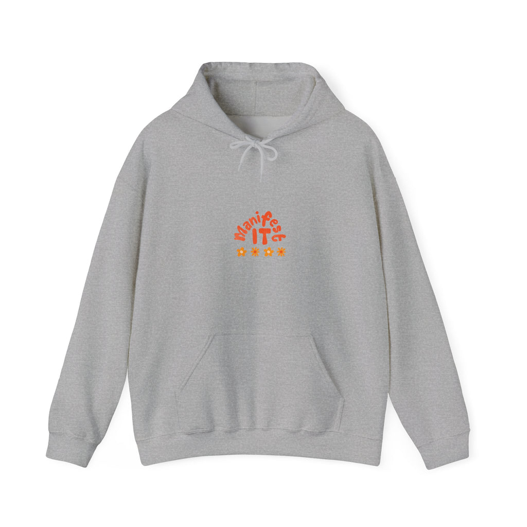 Hoodie — "Manifest It" Small Retro Stars Graphic Pullover
