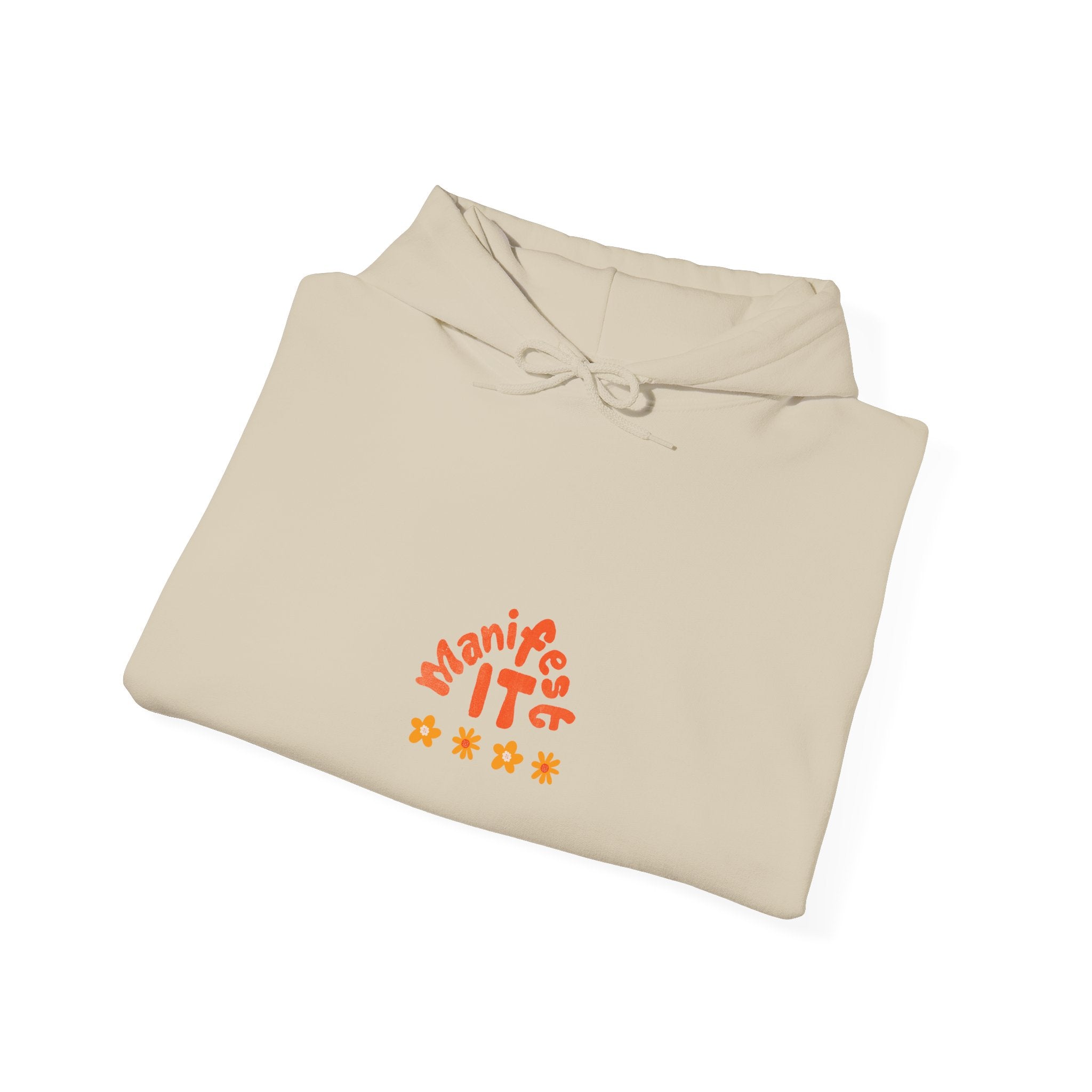 Hoodie — "Manifest It" Small Retro Stars Graphic Pullover