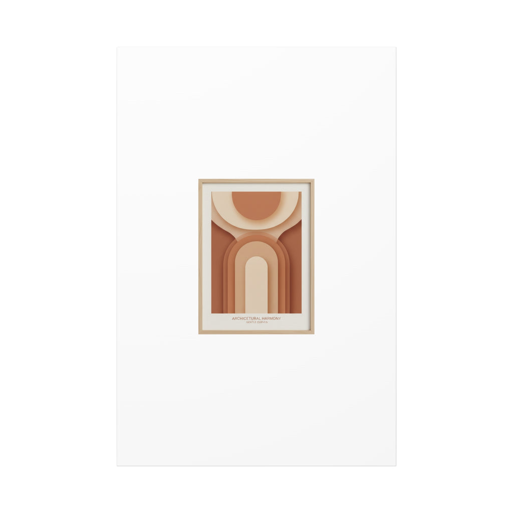 Terracotta Arch Abstract Canvas | Earthy Minimal Poster