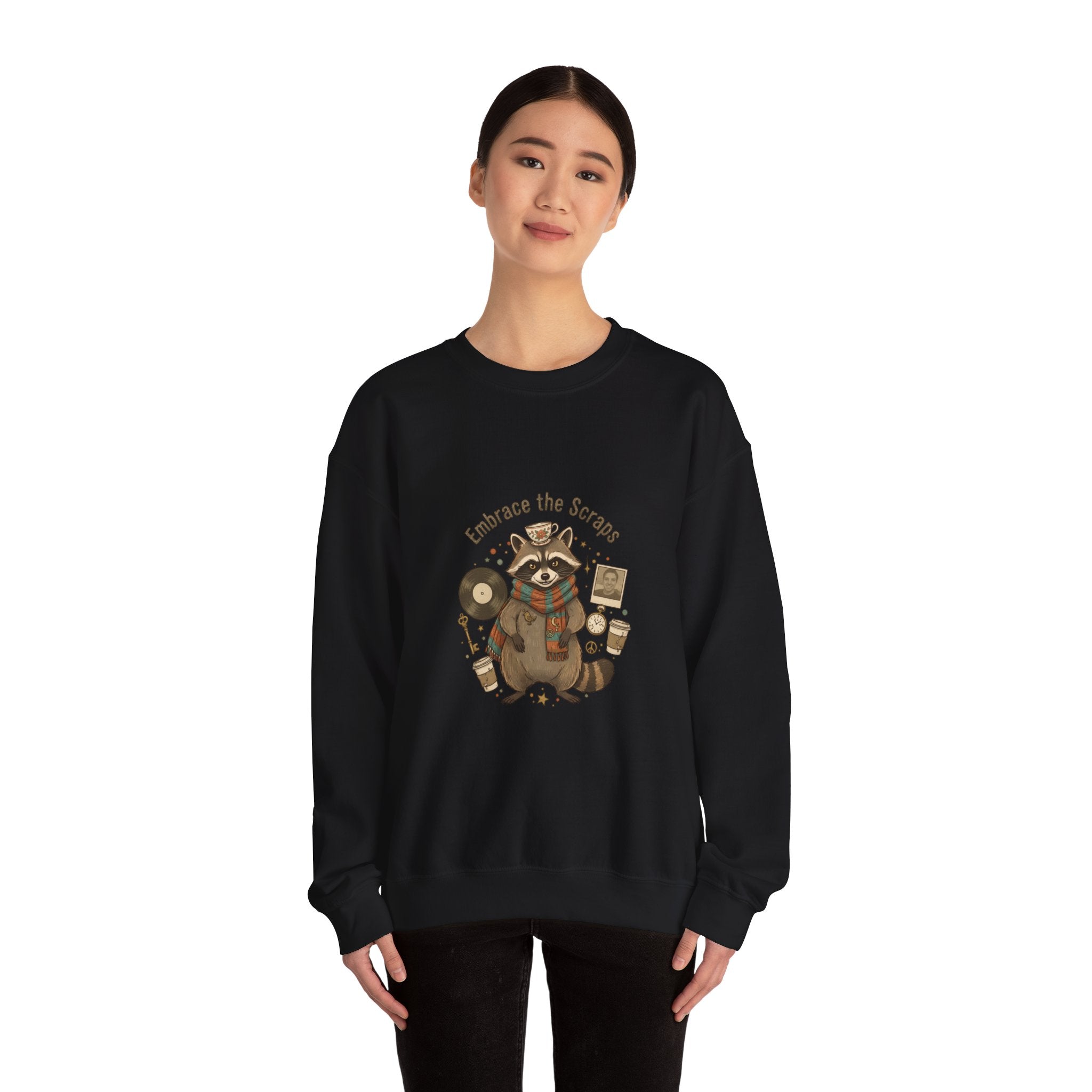 Embrace the Scraps Raccoon Sweatshirt | Scavenger Chic, possum design