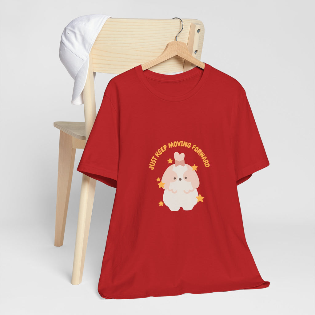 Cute Kawaii Bunny Tee — "Just Keep Moving Forward" Graphic T-Shirt