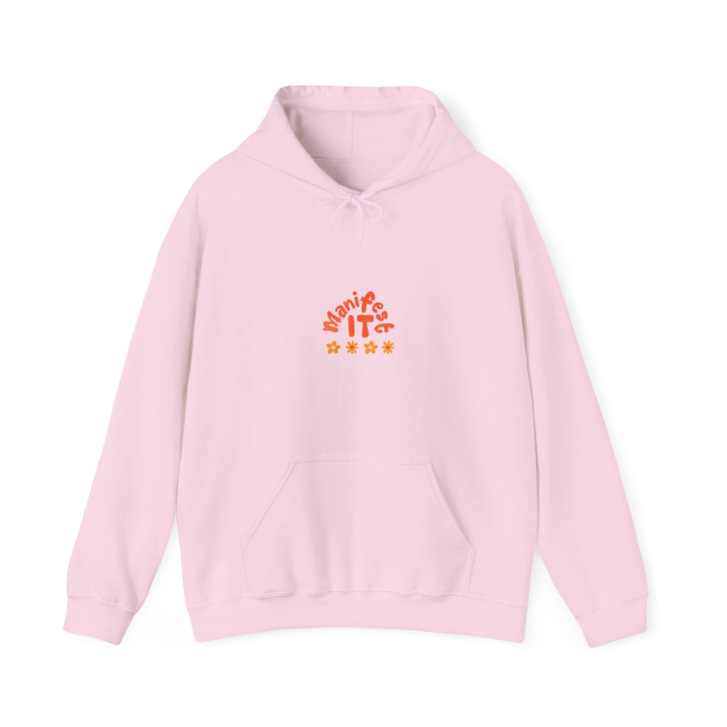 Hoodie — "Manifest It" Small Retro Stars Graphic Pullover