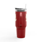 40oz Insulated Travel Mug Tumbler— Cute Kawaii Kitten Holding Heart