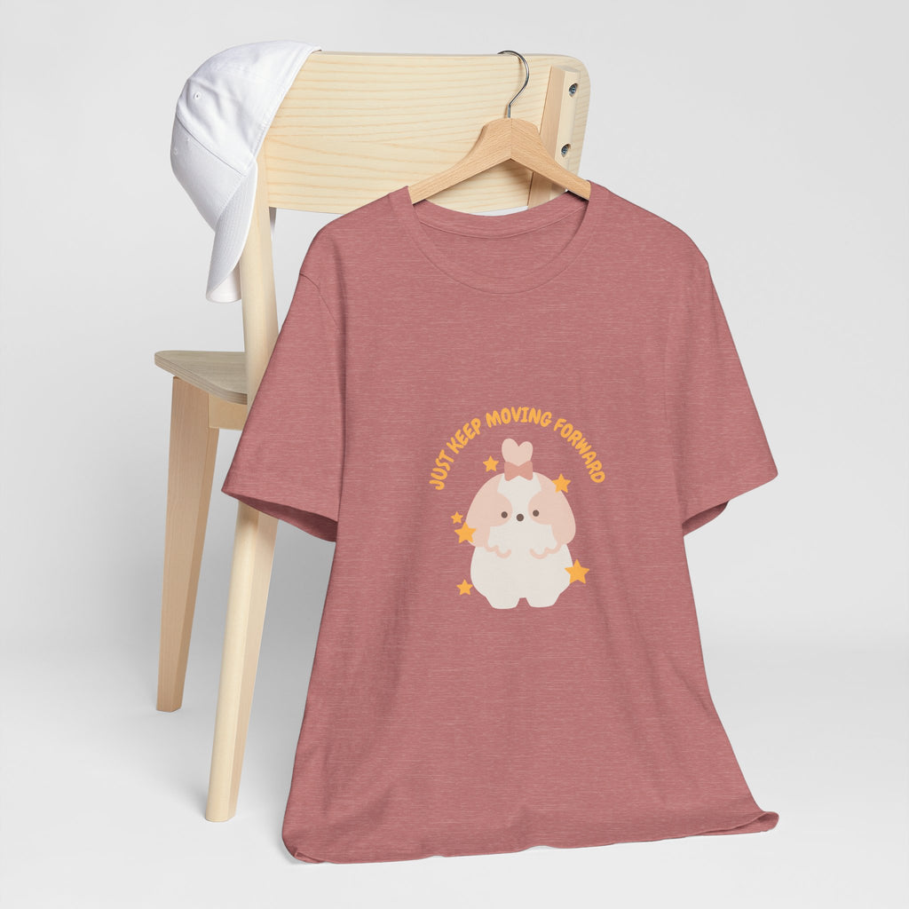 Cute Kawaii Bunny Tee — "Just Keep Moving Forward" Graphic T-Shirt