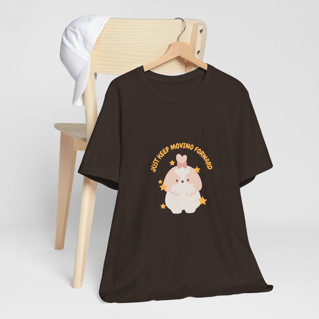 Cute Kawaii Bunny Tee — "Just Keep Moving Forward" Graphic T-Shirt