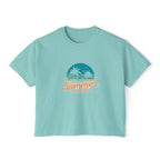 Summer Is Calling Women's Boxy Tee — Retro Palm Beach Vacation Tee