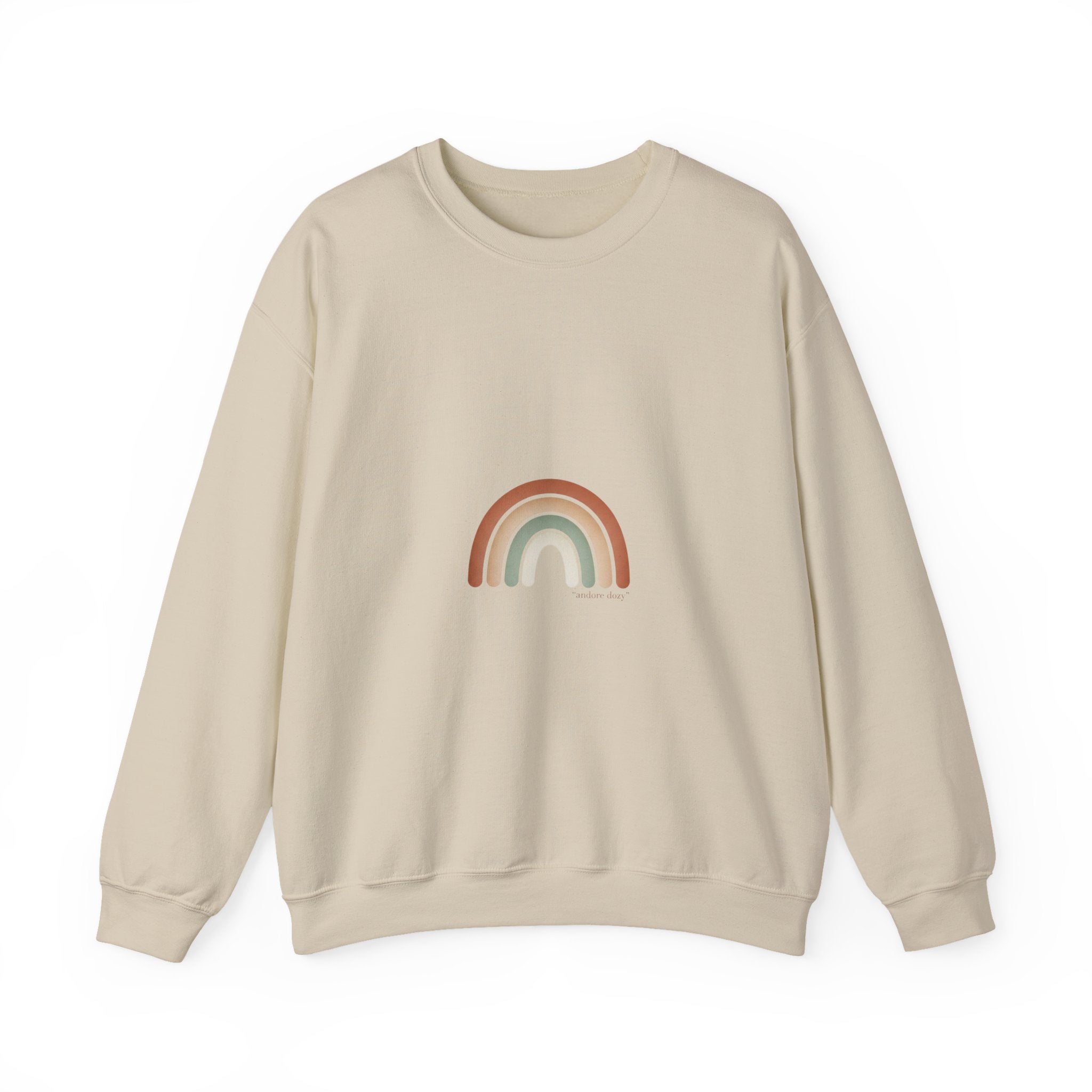 Neutral Rainbow Arc Sweatshirt | muted rainbow, boho desert arc