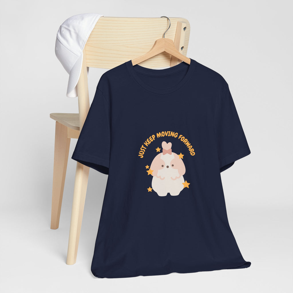 Cute Kawaii Bunny Tee — "Just Keep Moving Forward" Graphic T-Shirt