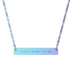 Engravable Horizontal Bar Necklace — Personalized Morse Code Pendant