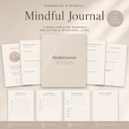 Mindful Journal PDF | Minimalist Wellness & Self-Care Journal