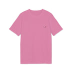 Bubble Pink organic cotton semi-oversized T-shirt Stanley/Stella with embroidered mouth detail by Studio Elvae.