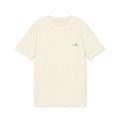 Natural Raw organic cotton semi-oversized T-shirt Stanley/Stella with embroidered mouth detail by Studio Elvae.